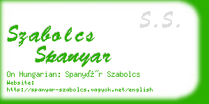 szabolcs spanyar business card